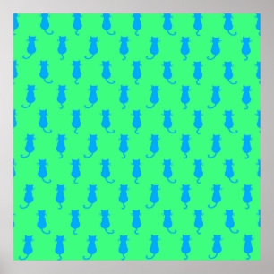 Poster pop de bolinhas de padrão de de em azul e Limão