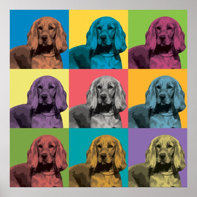 Poster Pop de de Arte do Cocker Spaniel (Frente)