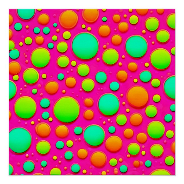 Póster Pop de Design de cor da bolha vibrante (Frente)