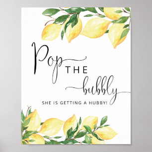 Poster Pop de Limão Elegante de Aquarela com Sinal de Bor
