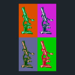 Póster Pop de microscópio<br><div class="desc">À medida que o nosso conhecimento se constrói sobre o universo,  descobrimos que nada é impossível. Na String Theory,  o humor e o conhecimento são abundantes em nossa diversa seleção de roupa e lembre-se de que 99% dos itens oferecidos em minha galeria podem ser personalizados para seu gosto!</div>