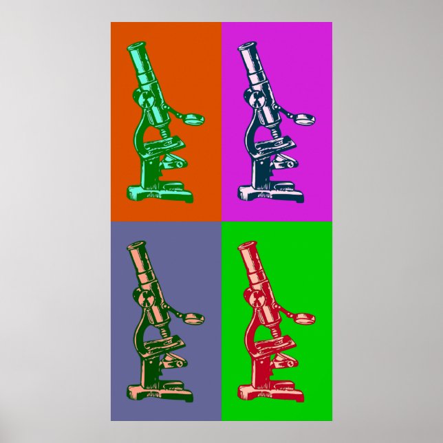 Póster Pop de microscópio (Frente)