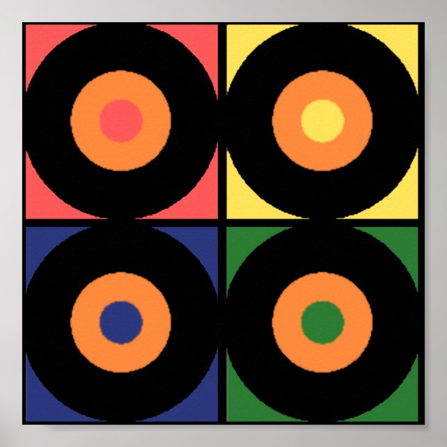 Poster Pop de vinilo retrô (Frente)