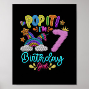 Poster Pop, eu sou o tema da festa de aniversário de 7 an