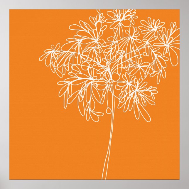 Poster Pop Laranja de Flor (Frente)