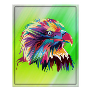 Póster Pop Prismático Geométrico Bald Head Art-43435