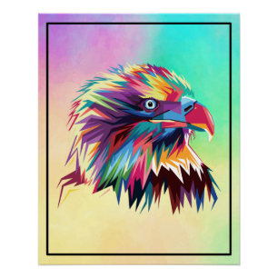 Póster Pop Prismático Geométrico Bald Head Art-43435
