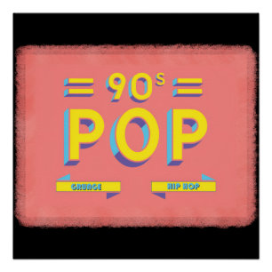 Póster Pop retrô dos anos 90