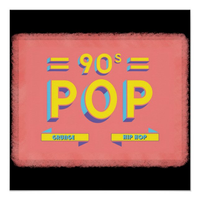 Póster Pop retrô dos anos 90 (Frente)