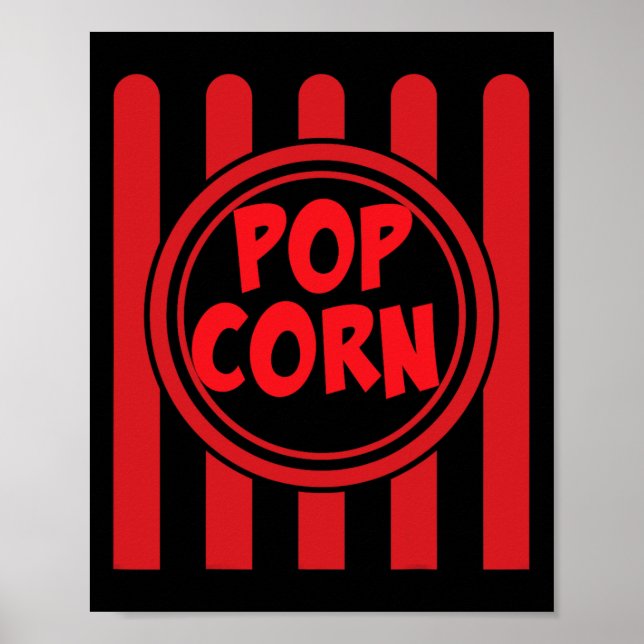 Poster Popcorn Carnival Costume Shirt Engraçado Red Str (Frente)