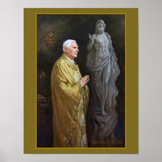 Poster Pope Benedict XVII Retrato Oficial do Vaticano (Frente)