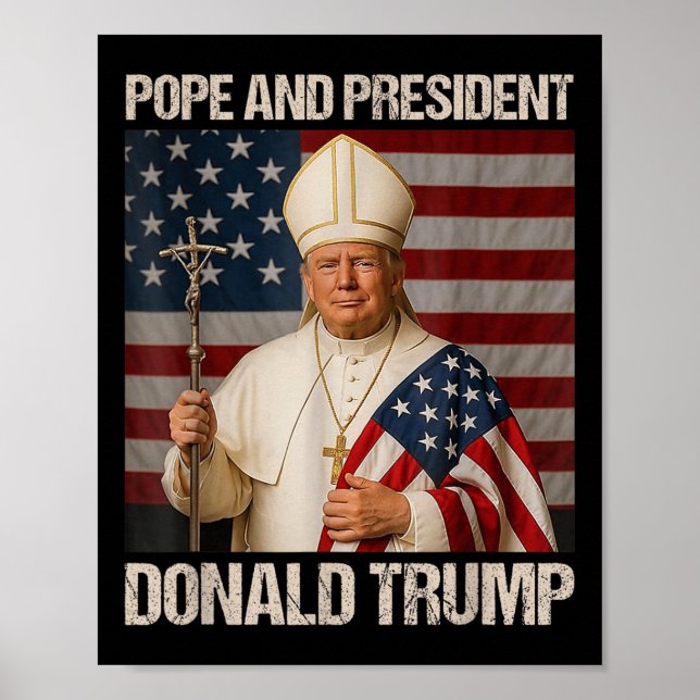 Poster Pope E Presidente Donald Trump (Frente)