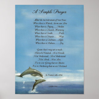 Poster POPE FRANCIS=RUAS. FRANCIS SIMPLES PRAYER=Golfinho