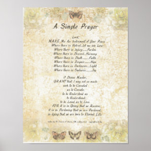 Poster POPE FRANCIS=ST. FRANCIS SIMPLE PRAYER=Butterfly