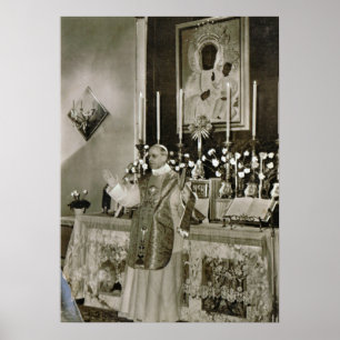 Póster Pope Pius XII dizendo Massachusetts, Castel Gandol