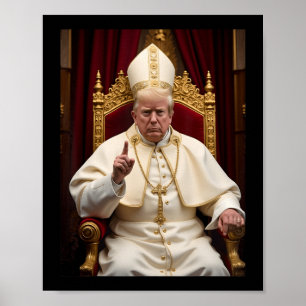 Poster Pope Trump Engraçado Presidente Trump Vaticano Chr