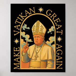 Poster Pope Trump Funny Trump Vaticano Christian Retro Ch