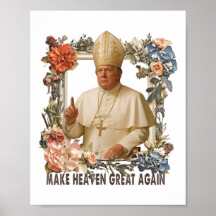 Poster Pope Trump Funny Trump Vaticano Christian Retro Ch