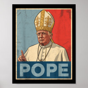 Poster Pope Trump Funny Trump Vaticano Christian Retro Ch