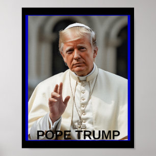 Poster Pope Trump Funny Trump Vaticano Christian Retro Ch