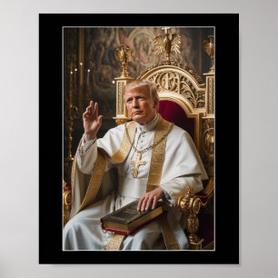 Poster Pope Trump Funny Trump Vaticano Christian Retro Ch