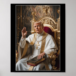 Poster Pope Trump Funny Trump Vaticano Christian Retro Ch