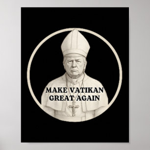 Poster Pope Trump Funny Trump Vaticano Christian Retro Ch