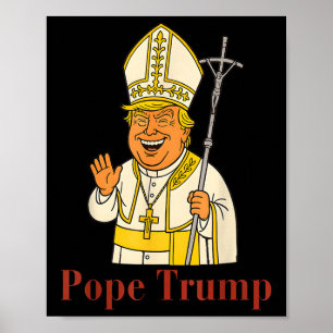 Poster Pope Trump Funny Trump Vaticano Christian Retro Ch