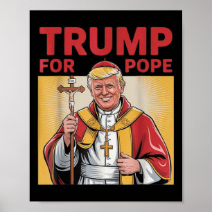 Poster Pope Trump Funny Trump Vaticano Christian Retro Ch