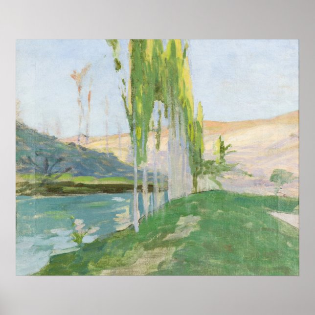 Poster Poplares crescendo perto de um curso de água (Frente)