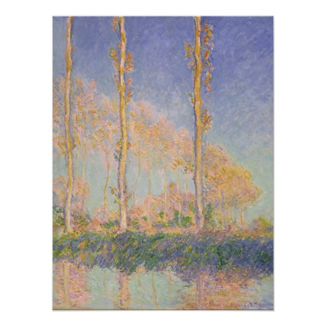 Póster Poplars, impressionist landscape, Claude Monet (Frente)