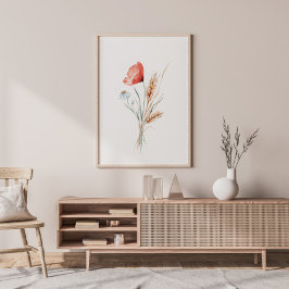 Poster Poppias aquáticas e flores selvagens