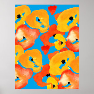 Poster Poppias de laranja-avermelhada