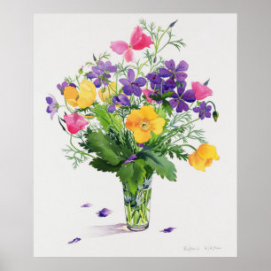 Póster Poppies e Gerânios