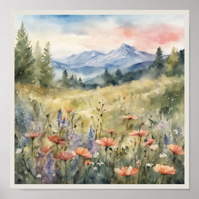 Poster Poppies No Campo Monta Cena Natural (Frente)