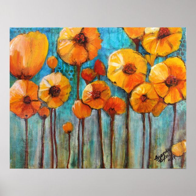 Poster Poppies no outono (Frente)