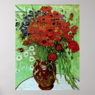 Póster Poppies vermelhos e margaridas (F280) Van Gogh Fin