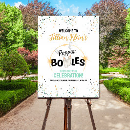 Poster Poppin' Bottles Baby Shower Welcome Sign