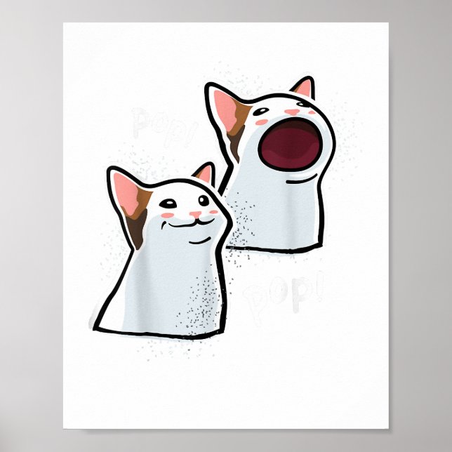 Poster Popping Cat Meme Pop Cat (Frente)