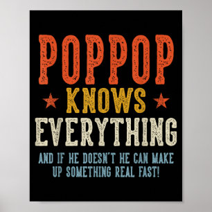 Poster Poppop sabe tudo dia dos pais retrô vintage