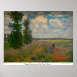 Poster Poppy field, Argenteuil por Claude Monet<br><div class="desc">Esta pintura intitulada Poppy field, Argenteuil, de Claude Monet, é feita pelo famoso artista, Claude Monet. Sobre Claude Monet Claude Monet foi o fundador do estilo de pintura impressionista francês; Poppy field, Argenteuil, por Claude Monet, o praticante mais consistente e prolífico da filosofia do movimento de expressar as percepções diante...</div>