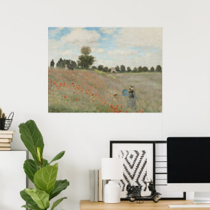 Poster Poppy Field Próximo da Argentina por Claude Monet