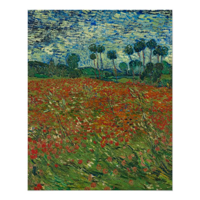 Póster Poppy Field - Vincent van Gogh (Frente)