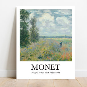 Poster Poppy Fields perto do Argenteuil por Claude Monet