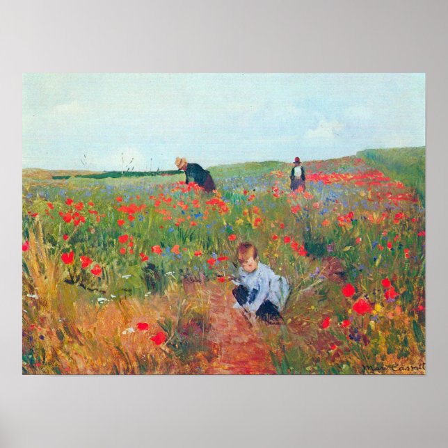 Póster Poppy no campo por Mary Stevenson Cassatt (Frente)