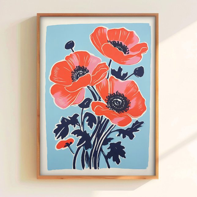 Poster Poppy Wall Art Poppy Print Download Red Poppy Post (Criador carregado)