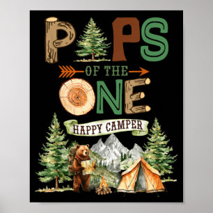 Poster Pops do um feliz campista aniversário de 1 ano aca