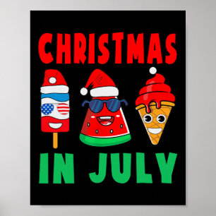 Poster Popsicle De Melancia Natal Em Julho Xmas Papai Noe