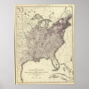 Póster População 1850 dos E.U.