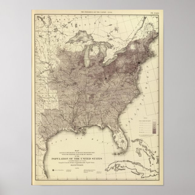 Póster População dos EUA 1860 (Frente)